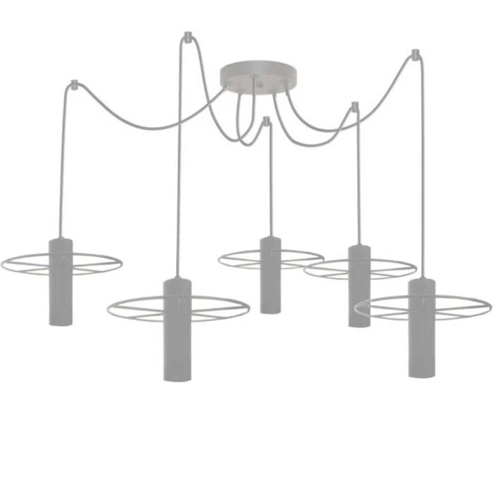 Pendente Moderno vintage Trevo Aranha Branco 5x 60W Bivolt
