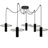 Pendente Moderno vintage Trevo Aranha Preto 5x 60W Bivolt
