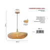 Pendente Regia 600 1x E27 Artesanal Marrom G-light Bambu