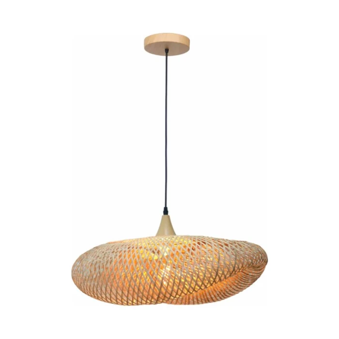 Pendente Regia 600 1x E27 Artesanal Marrom G-light Bambu