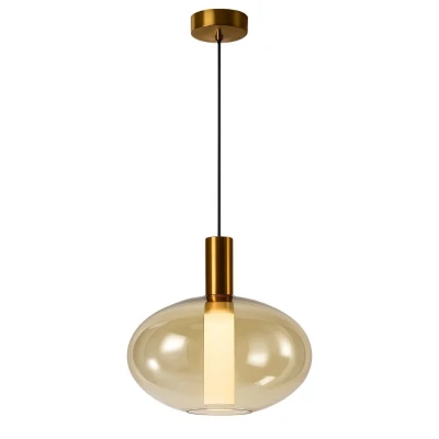 Pendente Spia 20x19cm 4w Dourado E Ambar Sky-4090 Skylight