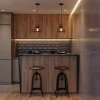 Pendente Vintage Soho Âmbar Redondo Preto + Lâmpada 2400K