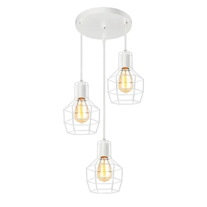 Pendente elegante Adhara 3Xe27 De Aço Branco Bivolt Avant