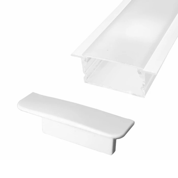 Perfil De Embutir 27X10mm 3 Metros Branco Difusor G-light