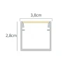 Perfil Sobrepor Largo Preto Com Difusor Branco 1M Para Fitas Perfil Sobrepor Largo Preto Com Difusor Branco 1M Para Fitas