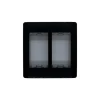 Placa 2 módulos com suporte Preto Retangular Ilumi