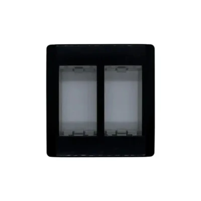 Placa 2 módulos com suporte Preto Retangular Ilumi