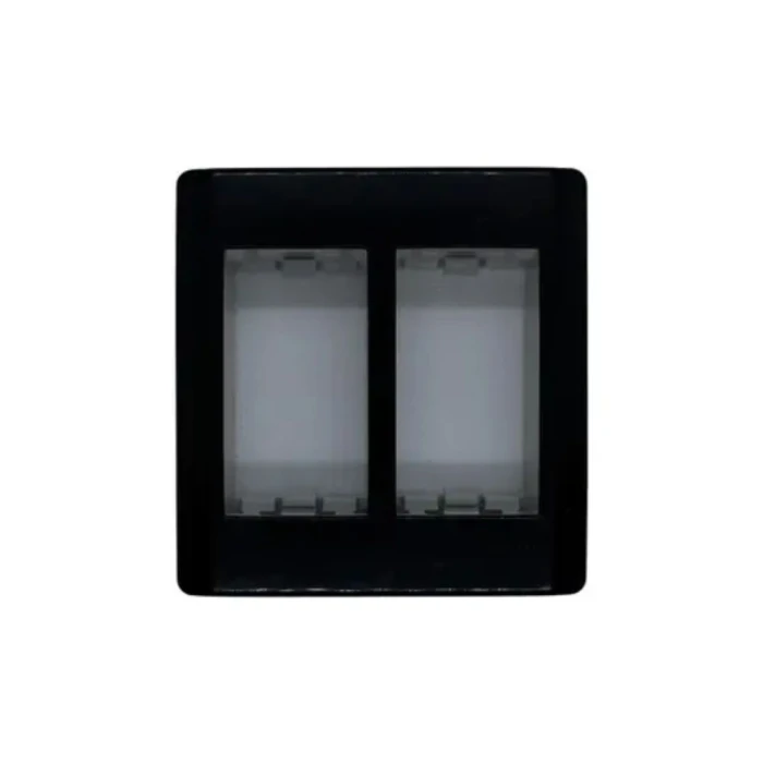 Placa 2 módulos com suporte Preto Retangular Ilumi