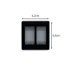 Placa 2 módulos com suporte Preto Retangular Ilumi