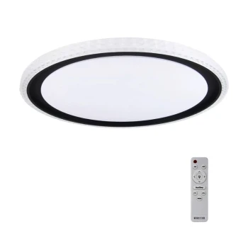 Plafon Led Redondo Kenle 50cm 36W 3 Tons De Luz Preto