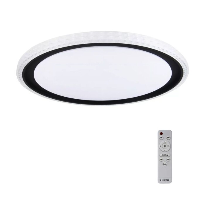 Plafon Led Redondo Kenle 50cm 36W 3 Tons De Luz Preto