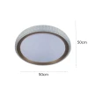 Plafon Led Redondo Kenle 50cm 36W 3 Tons Dourado Novo
