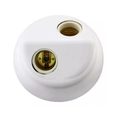 Plafonier Para 2 Lâmpadas E27 100W 250V Branco Ilumi