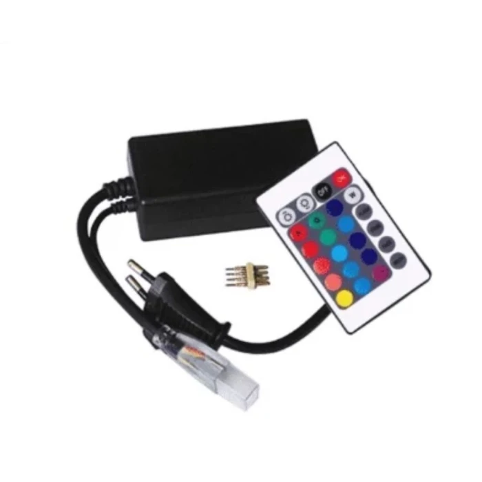 Plug RGB AC 220v Com Controle Remoto Para Fita Led Lm1155