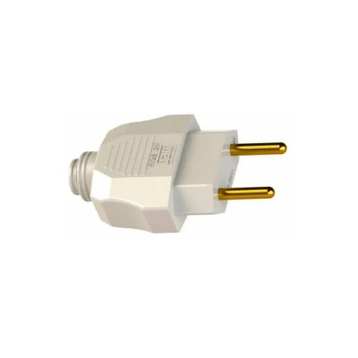 Plugue De Tomada Macho 2P 10A 250V Branco Weg Modelo 13302093