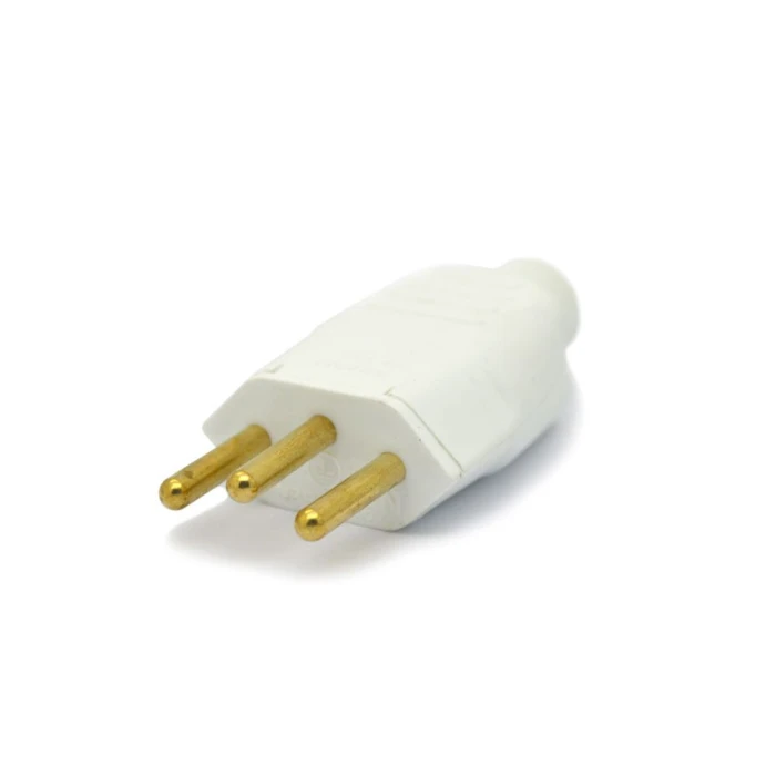 Plugue Para Tomada 2P + T 10A 250V Cor Branco Enerbras Plugue Para Tomada 2P + T 10A 250V Cor Branco Enerbras