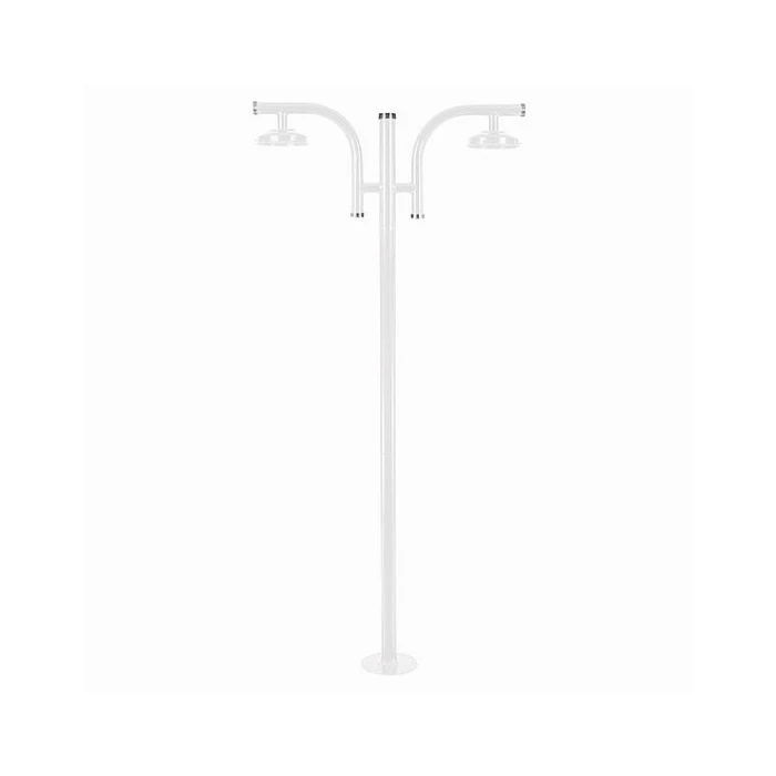 Poste De Jardim 1.74m Boca 15 2xE27 Branco S/ Globo Blumenau