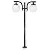 Poste De Jardim 1.74m Globo Com Boca 15 2xE27 Preto Blumenau