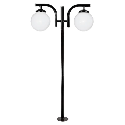 Poste De Jardim 1.74m Globo Com Boca 15 2xE27 Preto Blumenau