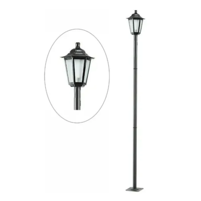 Poste Minessota 170cm 1xE27 Preto Click Injet 8434