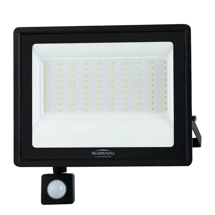Refletor De Led Tech Com Sensor IP65 50W 6500K Bivolt Preto