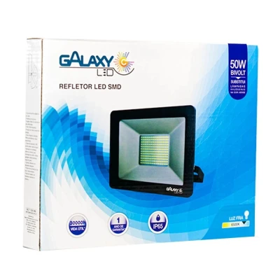 Refletor Slim Led 50W 6500K Ip65 Bivolt Galaxy Novo