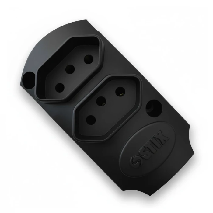 Régua De Tomada 2 Tomadas 10A Preta Ecostik Novo