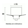 Spot Cristal Embutir Quadrado Pequeno G9