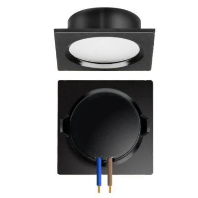 Spot Led Cabinet 2W 3000K Embutir Preto Scep32