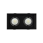 Spot Led Flea Duo De Embutir 2x Mr16 Preto Nordecor
