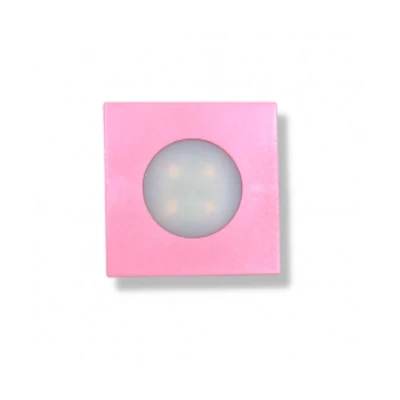 Spot Led Point Embutir Quadrada 1,5W 3000K Rosa Novo