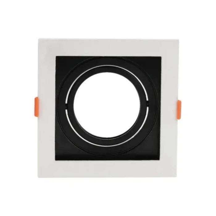 Spot Quadrado Par20 Recuado E27 Branco E Preto G-Light