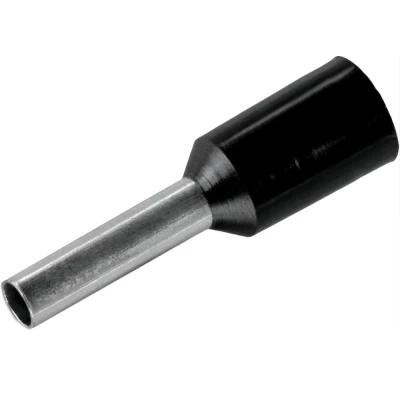 Terminal Pré-Isolado Tubular Simples 1.5mmx8mm Preto