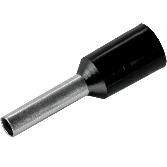 Terminal Pré-Isolado Tubular Simples 1.5mmx8mm Preto