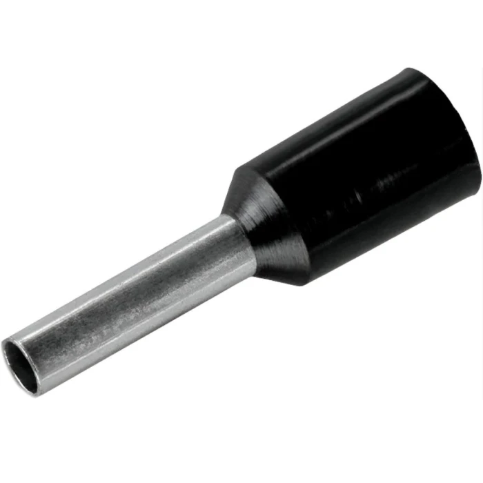 Terminal Pré-Isolado Tubular Simples 1.5mmx8mm Preto