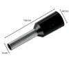 Terminal Pré-Isolado Tubular Simples 1.5mmx8mm Preto