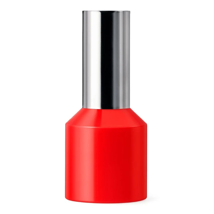 Terminal Pre-Isolado Tubular Simples 10mm X 12mm Vermelho