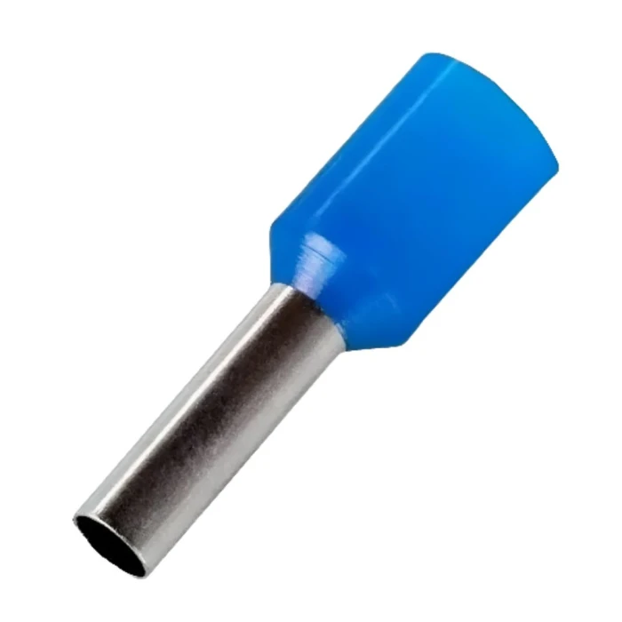 Terminal Pré-Isolado Tubular Simples 2.5mmX8mm Azul