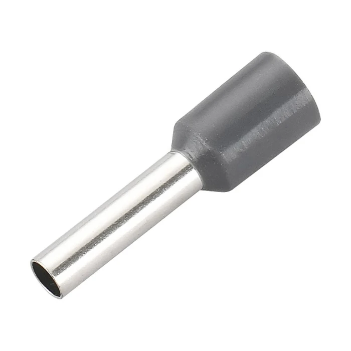 Terminal Pre-Isolado Tubular Simples 4.0mmx8mm Cinza G20