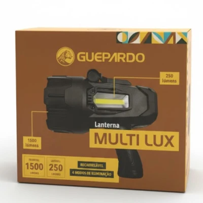 Tocha Guepardo Recarregável Multilux Guepardo NtK 044044 Led Forte