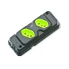 Tomada Em Barra Robust 2T 2P+T Preto Verde Com Proteção