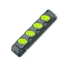 Tomada Em Barra Robust 4T 2P+T Preto/Verde 250V 10A Fiolux Tomada Em Barra Robust 4T 2P+T Preto/Verde 250V 10A Fiolux