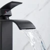 Torneira Moderna Cascata Banheiro Baixa Inox Preto Wl-1258