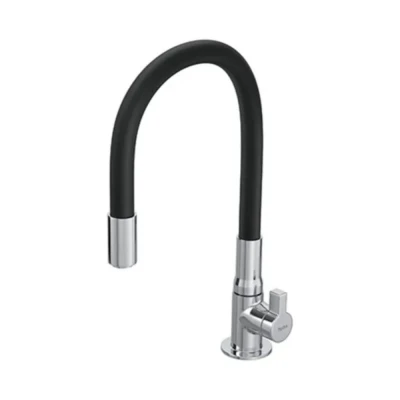 Torneira Motion Cozinha Bancada Preta E Metalizada Luxo