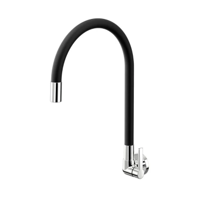 Torneira Motion Cozinha Parede Preta E Metalizada Luxo