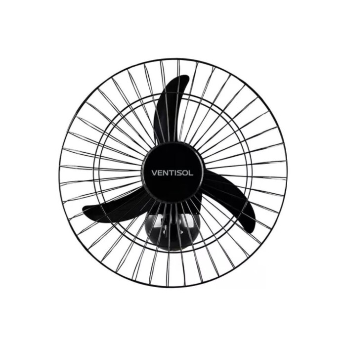 Ventilador Oscilante De Parede 50cm Preto Aço Ventisol